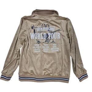 NWT True Religion Velour Tour Track Jacket Gold w/ Knit Trim Mens Sz M $139